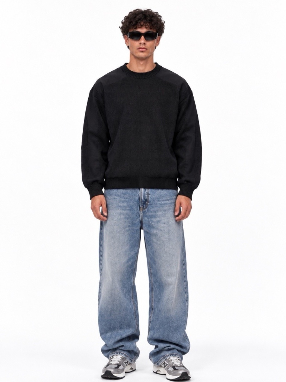 Y-3 Yohji Yamamoto Adidas Sweater Ribbed Knit Panelled Jumper Black Sz S NWT